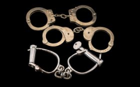 Collection of Vintage Handcuffs. Three pairs in total, please see images.