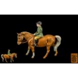 Beswick Hand Painted and Early Pony Figure and Rider ' Boy on Pony ' Model No 1500. Designer A.