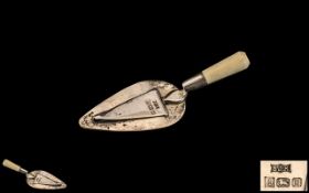 Silver Novelty Book Mark in the form of a trowel. Hallmarked for Birmingham 1959.