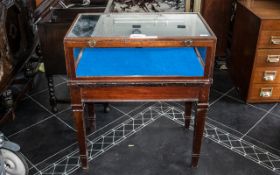 Mahogany Shop Counter Display Cabinet with a glazed top and sides, with opening back panel,