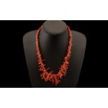 Early 20th Century Coral Necklace with Gold Coloured Clasp, Good Design and Quality.