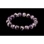 Banded Bi-Colour Amethyst Bracelet, The Natural Elements Being Purple and White,