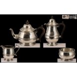 A Superb Quality and Stylish 1920's Matched Sterling Silver - Tea for Two ( 4 ) Piece Tea Service.