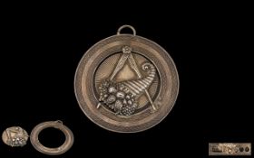 Masonic Interest - Large Antique Silver Pendant Medal,