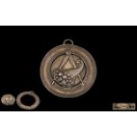 Masonic Interest - Large Antique Silver Pendant Medal,