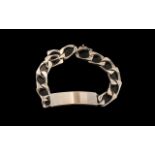 Silver ID Bracelet, chunky and stylish full hallmarked for silver. No inscription.