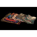 Collection of Vintage Liberty Silk Scarves, Nine (9) in Total, hand rolled silk,