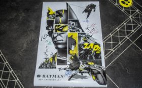 Batman 80 th Anniversary Unusual Rare Poster Signed By Stars & Directors.