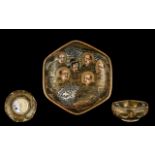 Japanese 19th Century Signed Good Quality Small Six Sided Footed Dish/Bowl of small proportions. The