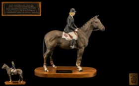 Beswick Hand Painted - Seated Horse Figure - Connoisseur Series ' Psalm ' Ann Moore Up. Model 2535.