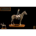 Beswick Hand Painted - Seated Horse Figure - Connoisseur Series ' Psalm ' Ann Moore Up. Model 2535.