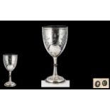 George Unite Sterling Silver Chalice with Chased Design to body and base. Hallmark for Birmingham