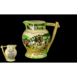 Crown Devon Fieldings Hand Painted Musical Jug ' Widdicombe Fair ' Reg No 804874. Height 7.