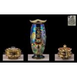 Royal Crown Derby Hand Painted Miniature Lidded Trinket Jars, Embellished In 22ct Gold.