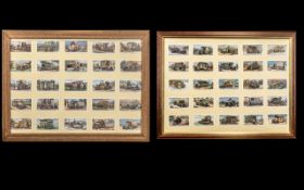War Interest - Set of Two Framed & Glazed Cigarette Card Collections of war vehicles.