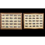 War Interest - Set of Two Framed & Glazed Cigarette Card Collections of war vehicles.