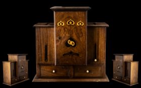 Unusual Mahogany Cigarette Dispensing Cabinet, with an inlaid Art Nouveau style door, in the