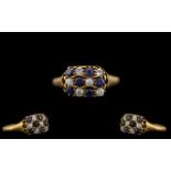 Edwardian Period - Attractive 18ct Gold Sapphire and Diamond Set Ring of Pleasing Design.