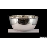 Late Victorian Period Excellent Quality Silver Bowl of Plain Form and Solid Construction with