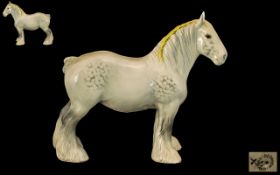 Beswick Hand Painted Large Horse Figure ' Shire Mare ' Grey. Model No 818. Designer A. Gredington.