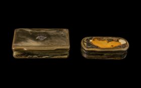 Two Bone/Horn Table Snuff Boxes. Antique horn table snuff boxes, largest 9.5 cm wide.