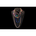 Vintage Costume Jewellery Necklaces. 10 Stunning Vintage Necklaces, Very Vibrant Colour & Designs.