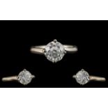 18ct White Gold Superb Single Stone Diamond Set Ring.