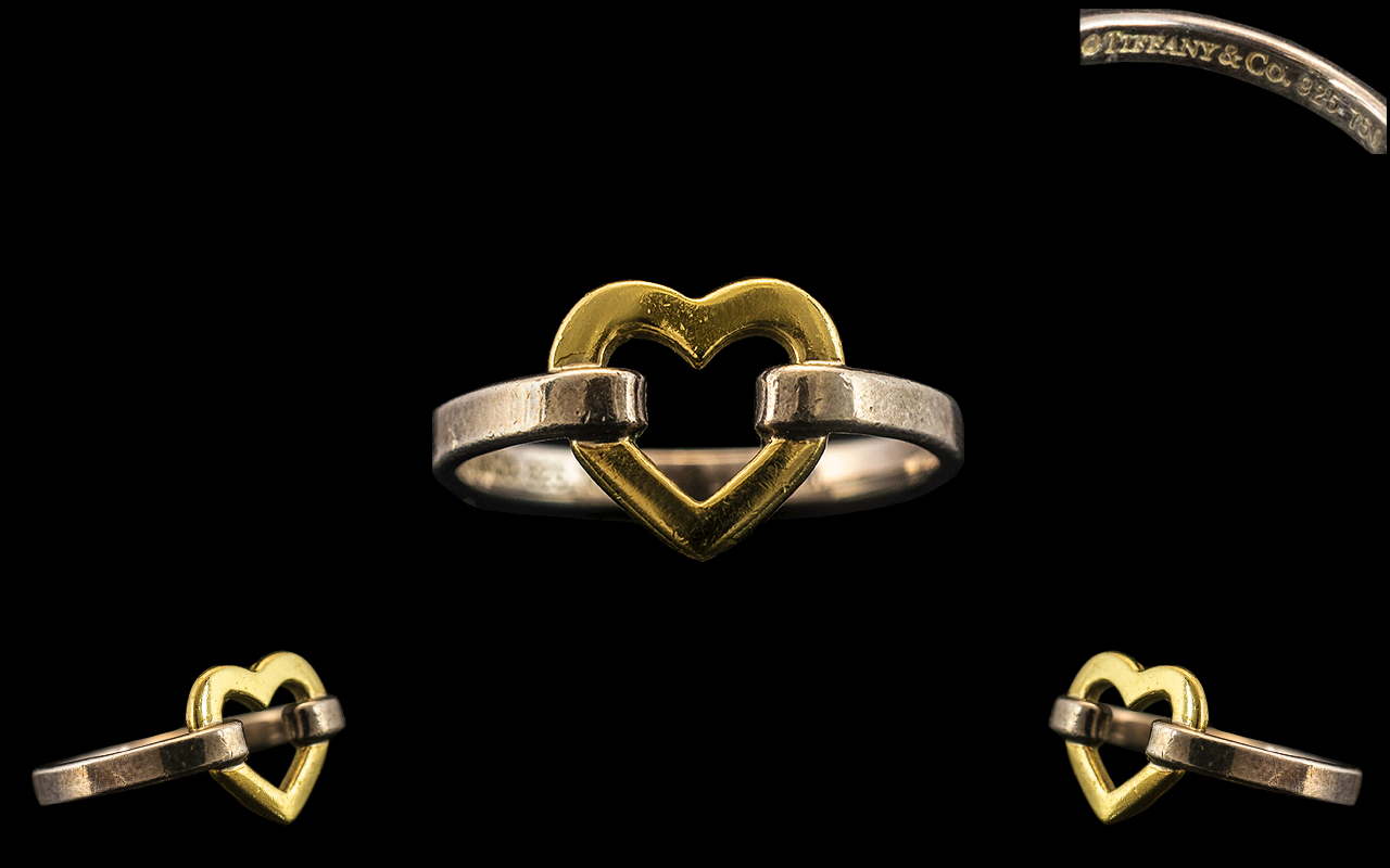 Tiffany & Co 18ct Gold and Silver Sweethearts Ring.