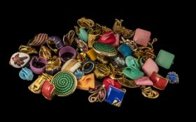 Large Collection of Vintage Costume Jewellery, Clip on Earrings.