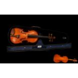 Violin In Blue Velvet Fitted Case, Please See Photo.