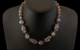 Vintage Venetian Millefiori Necklace, good design and colour. 16" in length.