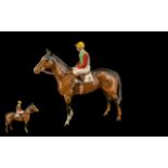 Beswick Hand Painted Seated Jockey and Racehorse Figure ' Horse and Jockey ' Model No 1862,