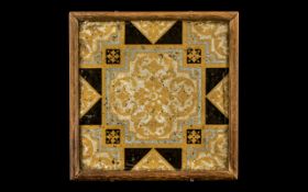 Pugin Encaustic Pottery Tile in a listed design, manufactured by The Campbell Brick and Tile