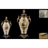 Royal Bonn Late 19th Century Fine Quality Signed and Impressive Twin Handle Covered Vase,