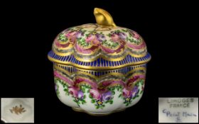 Limoges France Hand Painted Lidded Trinket Box,