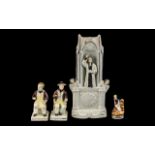 Staffordshire 'Clock' Figure of John Wesley, 12 inches (30 cms) high,