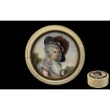 French - Early 19th Century Superb Quality - Signed Portrait Miniature on Ivory of A French Noble