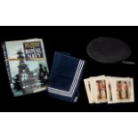 Royal Navy Interest set dress uniform cards, navy collar and navy blue beret.