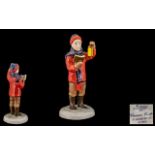 Coalport - Ltd Edition Hand Painted Porcelain Figure ' Christmas Caroler ' Modeller John Bromley.