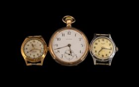 Waltham Pocket Watch and Others. 3 Vintage Watches In Total. A/F Condition - Please See Photo.