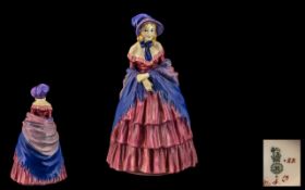 Royal Doulton Early Hand Painted Figurine ' A Victorian Lady ' HN728, Monogrammed R.B, Designer L.