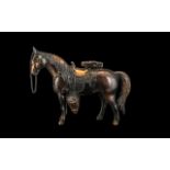 Novelty Table Top Lighter In Form of a Horse, Vintage Table Top Lighter, 12.5 cms High.