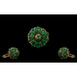Ladies - Early 20th Century 9ct Gold Emerald Ring - From the 1920's.