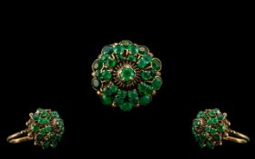 Ladies - Early 20th Century 9ct Gold Emerald Ring - From the 1920's.