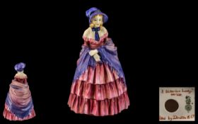 Royal Doulton Early Hand Painted Figure ' A Victorian Lady ' Pink / Purple Colour way.