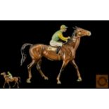 Beswick Hand Painted Jockey and Racehorse Figure - Racehorse and Jockey No 24 ' Walking Racehorse '