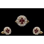 Mid Victorian Period - Superb Quality and Attractive 18ct Gold Ruby and Diamond Dress Ring.