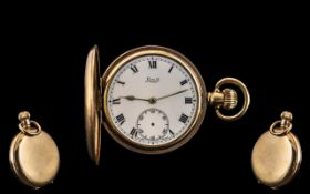 Gold Plated Gentleman's Pocket Watch by Limit, with a white enamel chapter ring.