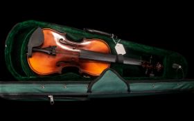 Antoni Violin. John Hornby Skewes Violin, comes in green velvet case with bow, label to interior.