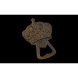 Cast Metal Coronation Bottle Opener. Bottle opener in the form of a crown. Measures 3.5".